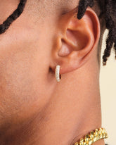 Iced Out Hoop Earrings - Gold - ViViGleam